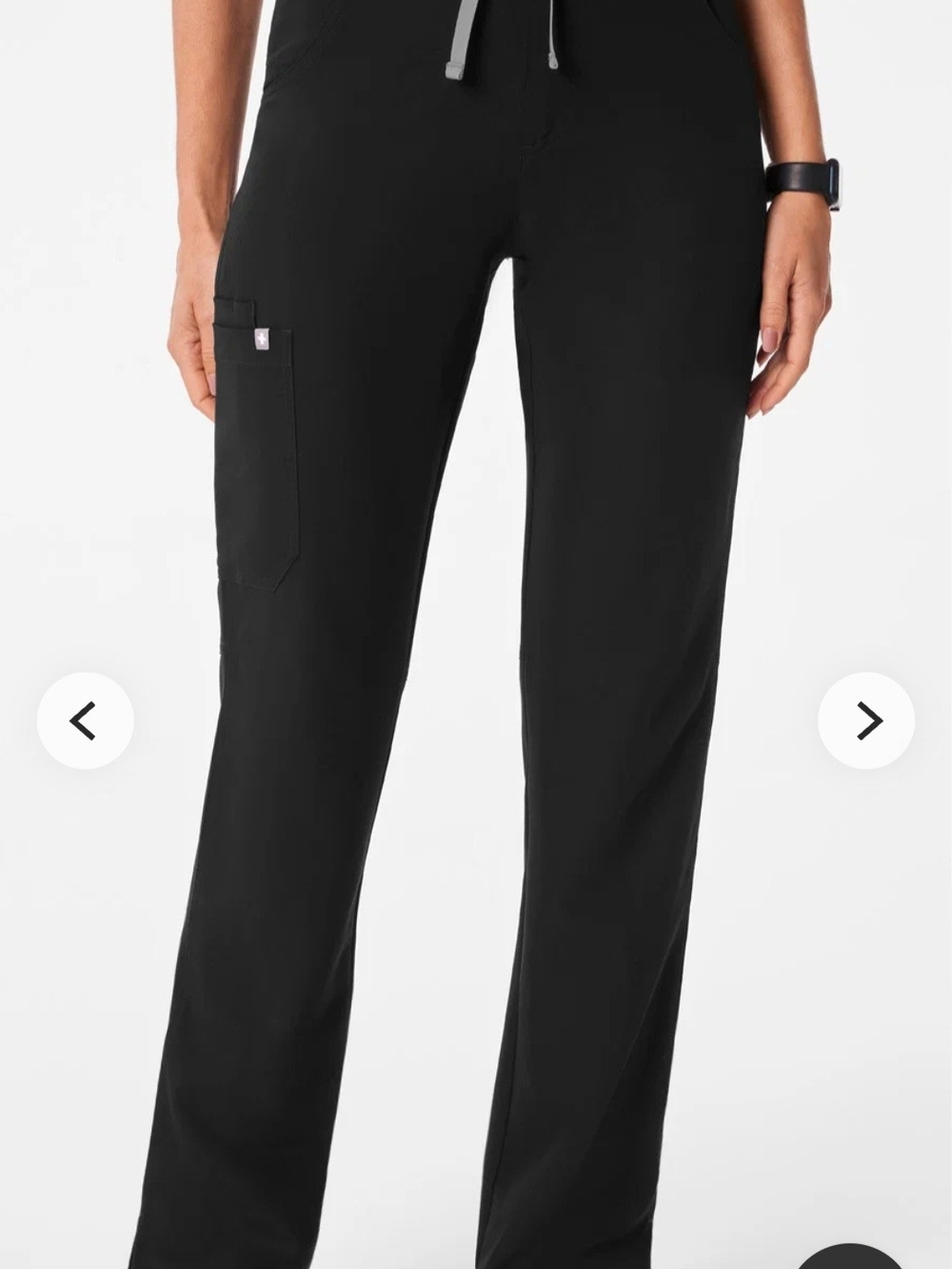 Figs Black Straight-Leg Utility Scrub Pants